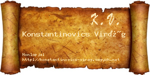Konstantinovics Virág névjegykártya
